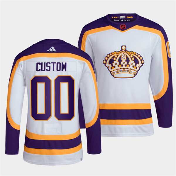 Men's Los Angeles Kings Custom White 2022 Reverse Retro Stitched Jersey,We sell and wholesale Men's Los Angeles Kings Custom White 2022 Reverse Retro Stitched Jersey on line form chian!